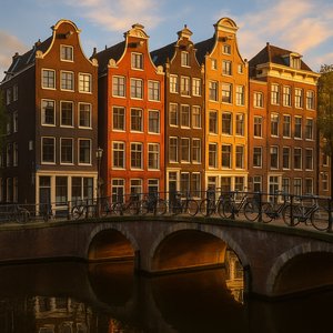 Golden-Hour Canal Houses, Amsterdam