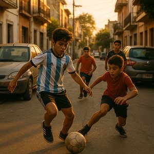 Golden Hour Street Football in Argentina