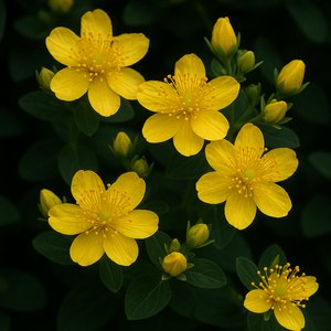 Golden St. John's Wort Close-Up