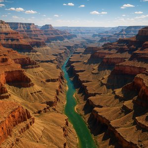 Grand Canyon Summer Aerial — Colorado River at Midday