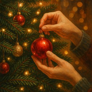 Hanging the Red Ornament