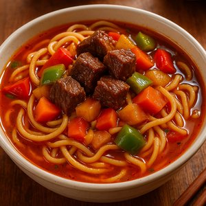 Hearty Lagman Noodles with Braised Beef