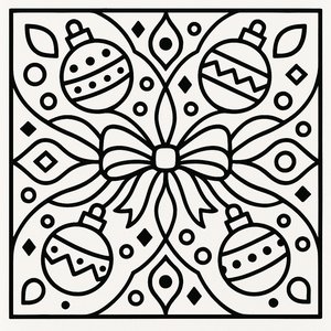 Holiday Bow Mandala — Bold Ornaments & Ribbons