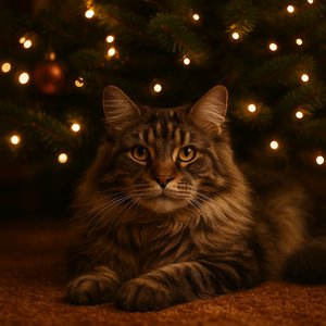 Holiday Watch: Maine Coon Under the Tree