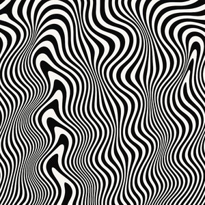 Hypnotic Black & White Wave — Seamless Op Art Pattern