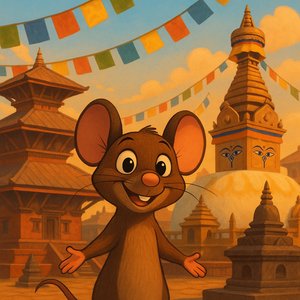 Joyful Mouse at Kathmandu Temples