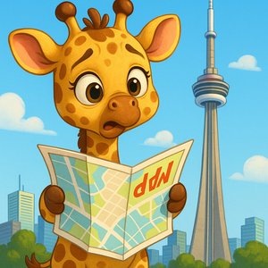 Lost in Toronto: Curious Giraffe Calf at the CN Tower