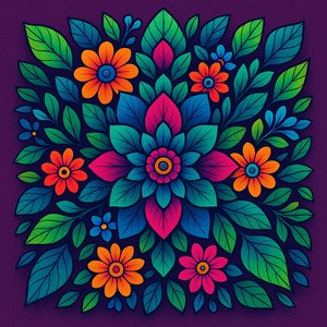 Luminous Botanical Mandala