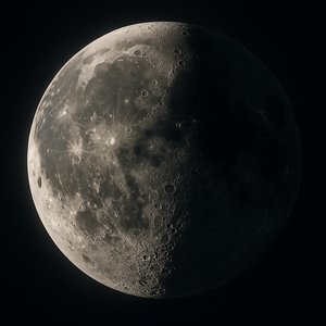 Lunar Terminator — Close‑Up of the Moon