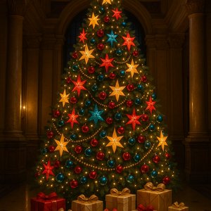 Luxurious Festive Christmas Tree in Grand Hall