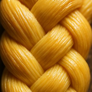 Macro Braided Cheese — Ultra‑Detailed Fibrous Texture