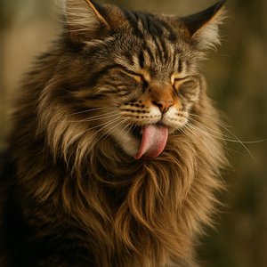 Maine Coon Grooming Its Majestic Mane