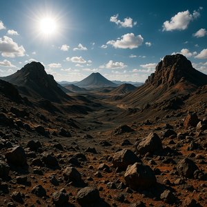 Marsabit Volcanic Valley at High Noon