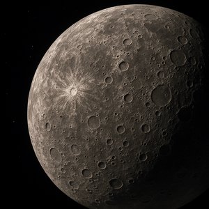 Mercury Close‑Up: Highly Textured, Cratered Surface Against Deep Space