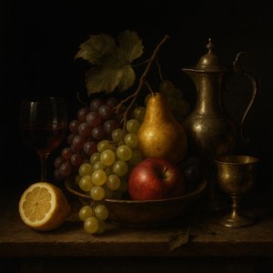 Midnight Banquet: Still Life in Chiaroscuro