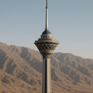 Milad Tower Against Mountain Backdrop