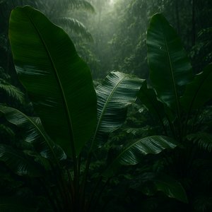 Monsoon Light on Giant Banana Leaves