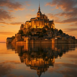 Mont Saint-Michel at Golden Hour