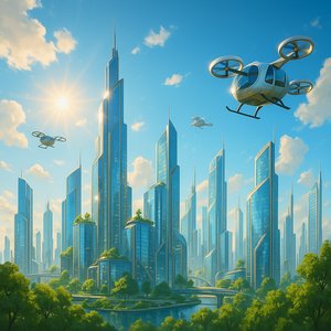Morning Rise — A Harmonious Futuristic Skyline