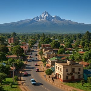 Nanyuki Main Street with Mount Kenya Panorama