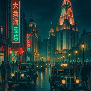 Neon Night on the Bund — Shanghai, 1930