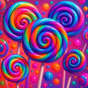Neon Swirl Lollipops — Candy Universe