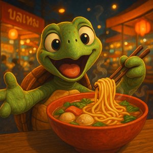 Night Market Noodles — Turtle Selfie