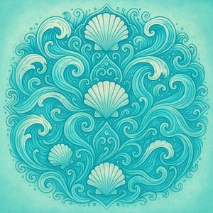Ocean Mandala: Turquoise Tides & Shells
