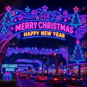 Orchard Road Neon: Merry Christmas & Happy New Year