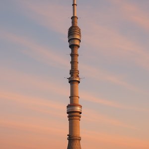 Ostankino Tower at Sunset — Hyperboloid Silhouette
