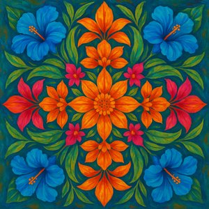 Paradise Mandala: Tropical Bloom