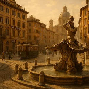 Piazza Morning, Rome (c. 1930)