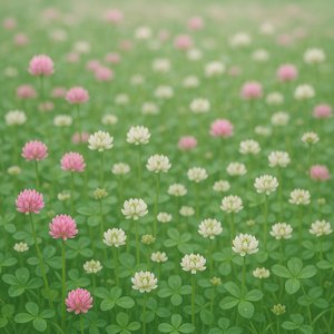 Pink and White Clover Meadow