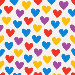 Playful Multicolor Heart Seamless Pattern