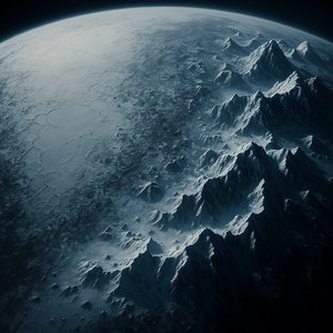 Pluto Close‑up — Frozen Plains and Rugged Mountains (Scientific Visualization)