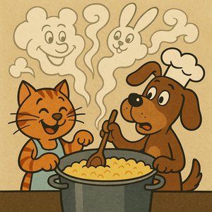 Porridge Time: Cat & Dog Kitchen Fun
