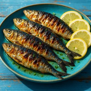 Portuguese-Style Grilled Sardines with Lemon