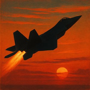 Raptor at Dusk — Retro Ascent
