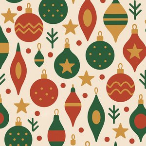 Retro Festive Ornaments — Seamless Abstract Pattern