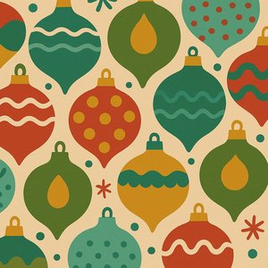 Retro Holiday Ornaments — Abstract Pattern