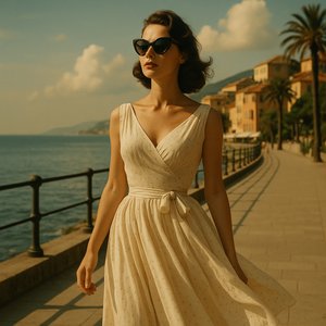 Riviera Reverie: Sunlit Promenade
