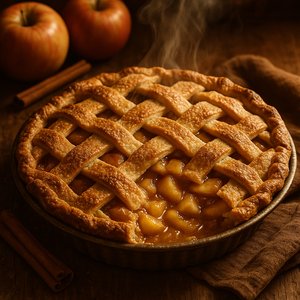 Rustic Lattice Apple Pie, Fresh from the Oven