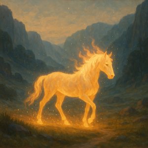 Sacred Ember Horse of the Winter Valley