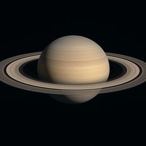Saturn — Symmetrical Rings, Centered View (Educational NASA-style)