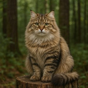 Siberian Majesty on a Forest Stump