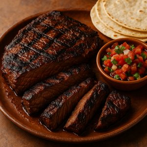 Smoky Carne Asada with Fresh Salsa and Warm Tortillas