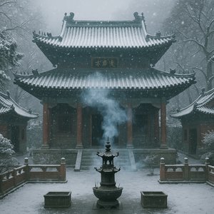 Snowfall at the Northern Temple