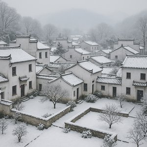 Snowy Huizhou Village — Anhui Winter