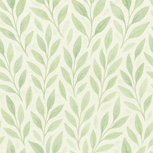 Soft Green Watercolor Leaves — Seamless Pattern