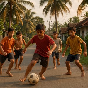 Street Football at Dusk